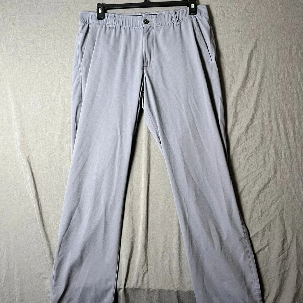 Under Armour Pants Mens 36x32 Golf Trousers Gray Herringbone EUC